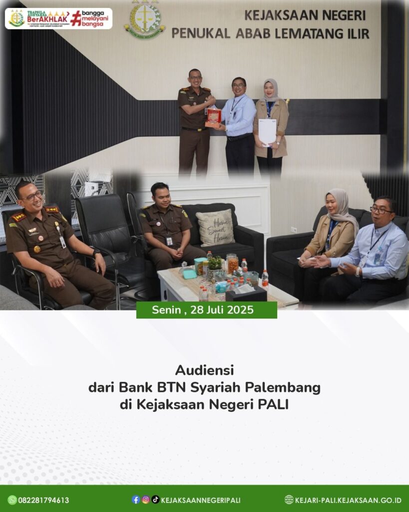 Senin, 28 Juli 2025Kepala Kejaksaan Negeri PALI Bapak Farriman Isandi Siregar, SH, MH didampingi