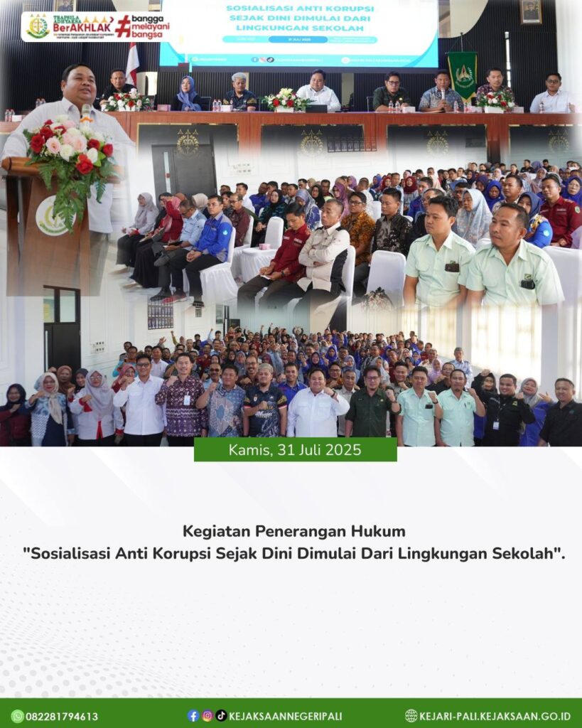 Kamis, 31 Juli 2025Pada hari Kamis tanggal 31 Juli 2025, di Aula Kejaksaan Negeri PALI telah dil