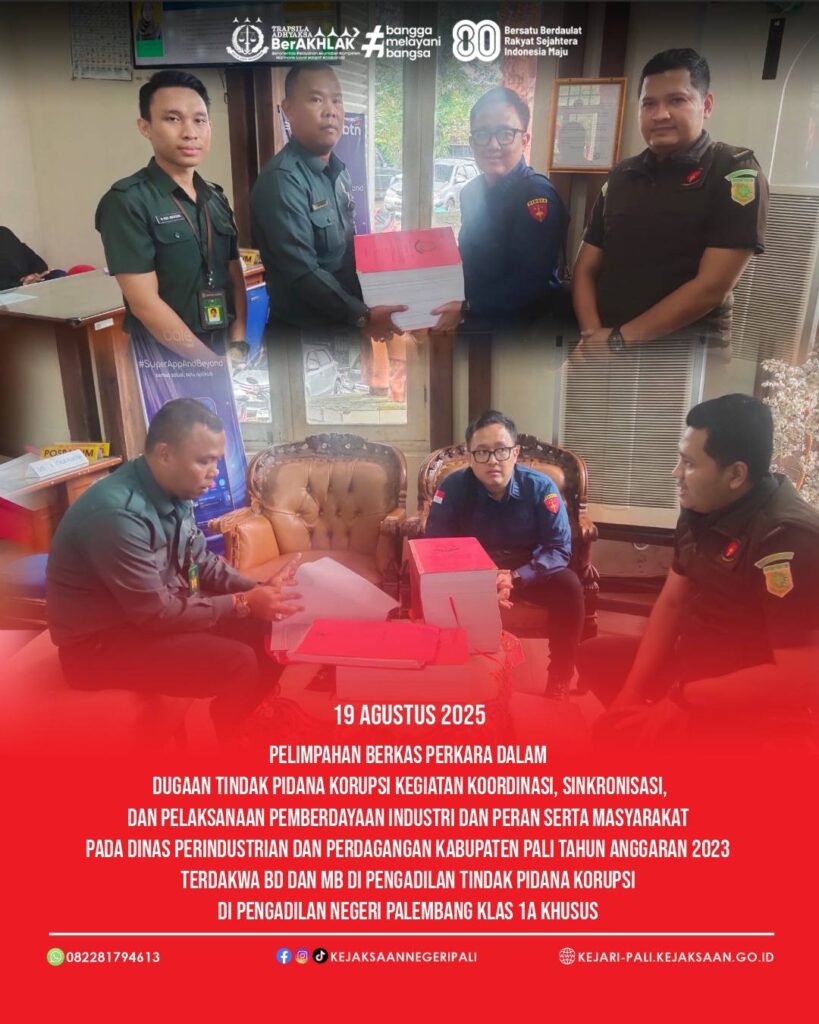 Talang Ubi, Kasubsi Penuntutan Seksi Tindak Pidana Khusus Bapak Septian Safaat SH.MH, selaku Pe