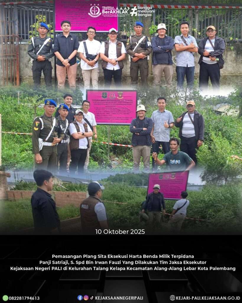 Talang Ubi, Jaksa Eksekutor Kejaksaan Negeri PALI Bapak Septian Safaat SH,MH, dan Riko Adrian,SH