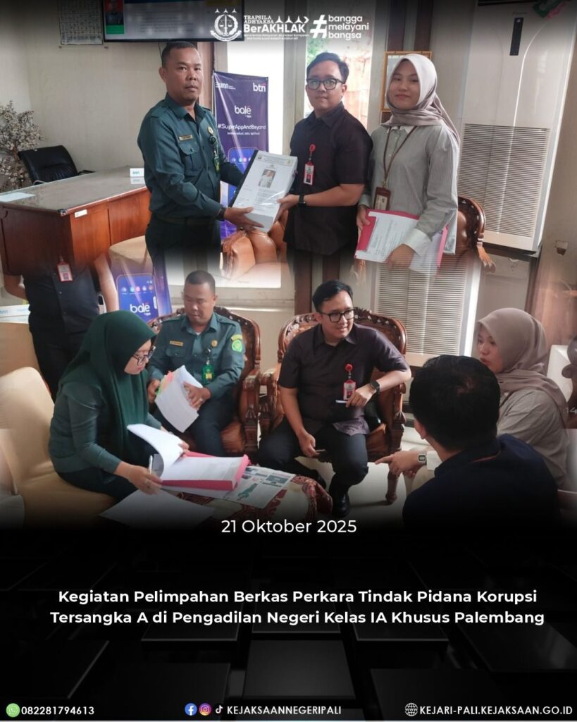 Talang Ubi, Kasubsi Penuntutan Seksi Tindak Pidana Khusus Bapak Septian Safaat, SH, MH didamping