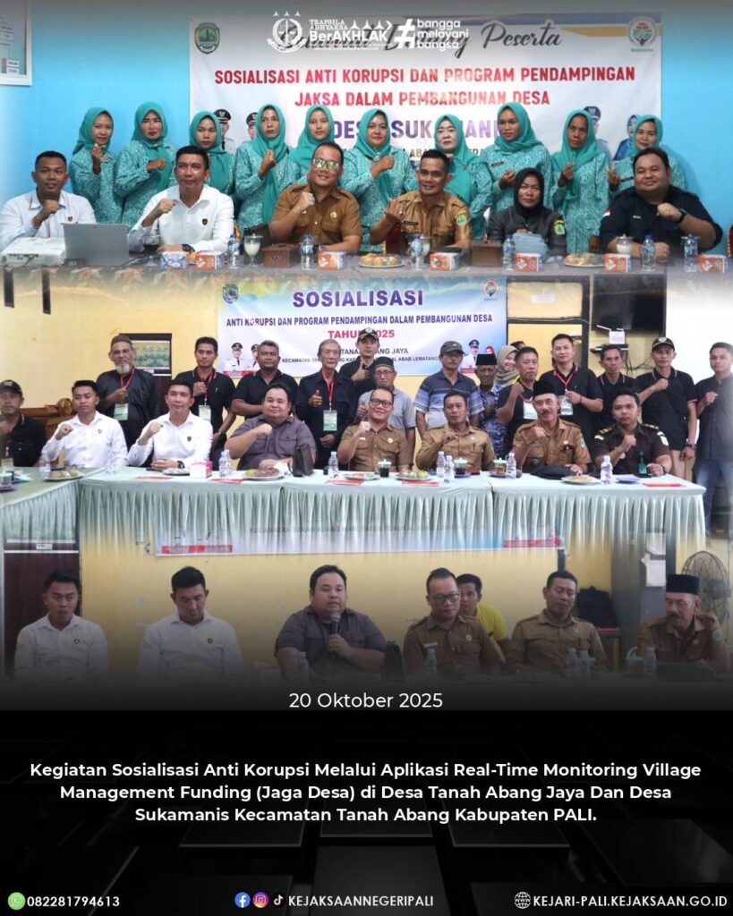 Talang Ubi, Kepala Seksi Intelijen Kejaksaan Negeri PALI Bapak Rido Dharma Hermando,SH,MH, menj