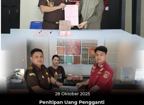 Talang Ubi, Telah dilaksanakan Penitipan Uang Pengganti Tindak Pidana Korupsi Kegiatan Koordinas