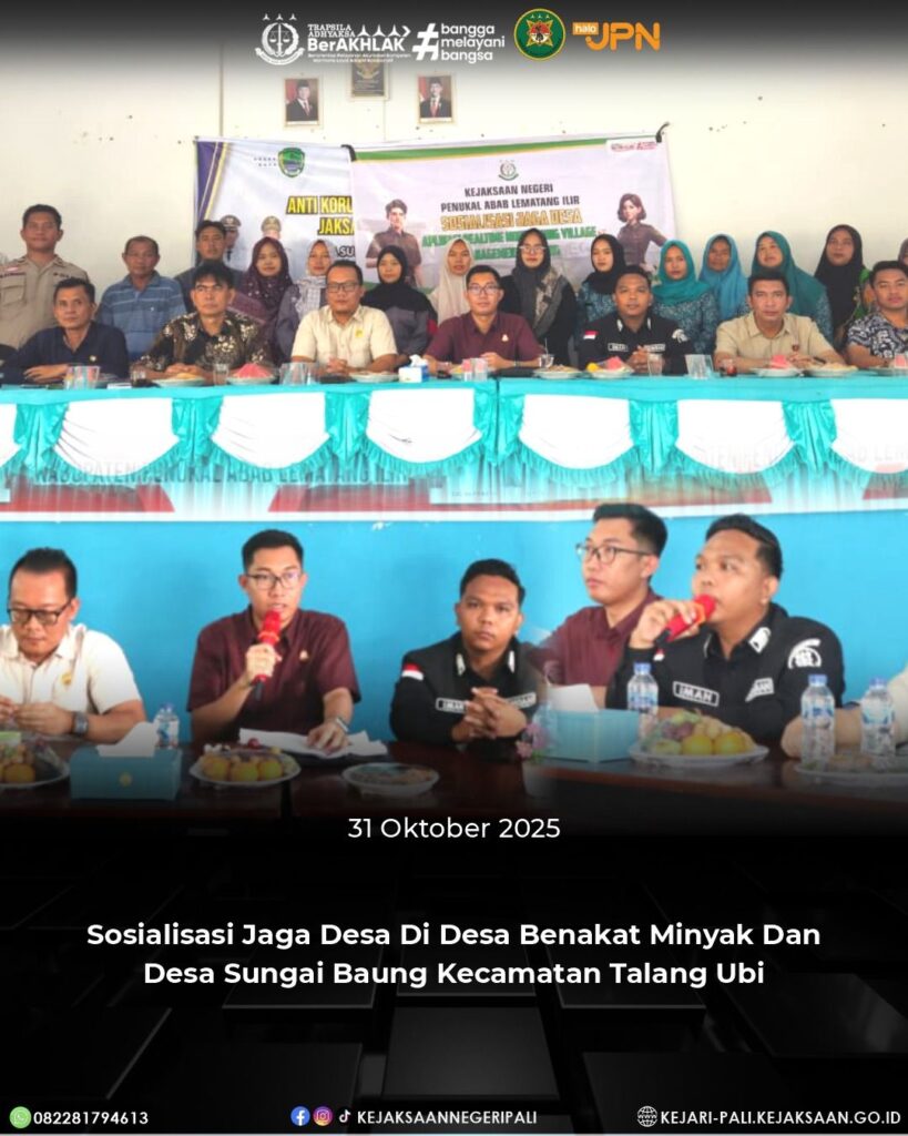 Talang Ubi, Kepala Kejaksaan Negeri PALI diwakili oleh Jaksa Pengacara Negara Seksi Perdata & TU