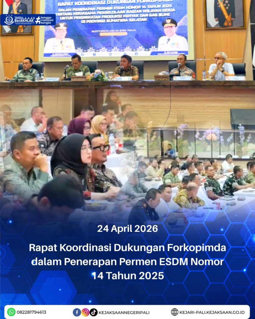 Palembang,Kepala Kejaksaan Negeri Penukal Abab Lematang Ilir diwakili oleh Kepala Seksi Perdata