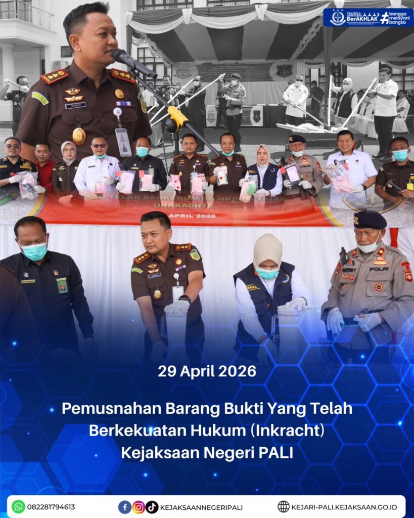 Talang Ubi,Kejaksaan Negeri PALI melaksanakan kegiatan Pemusnahan Barang Bukti Yang Telah Berke