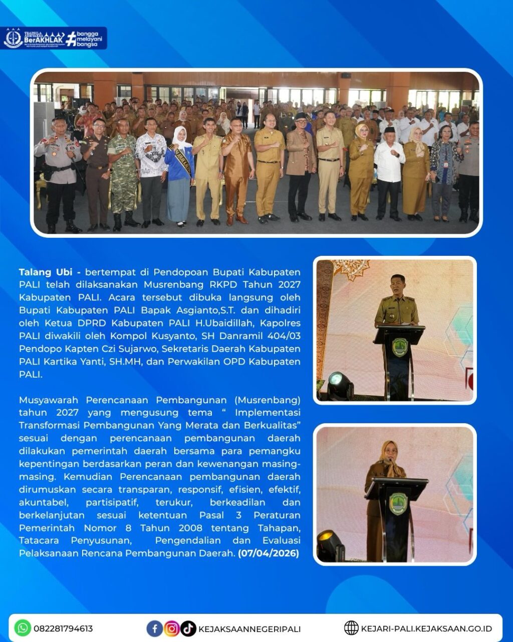 Instagram post from kejaksaannegeripali. This post is in position 1.